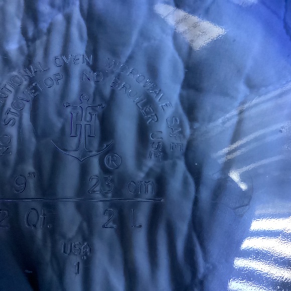 ANCHOR HOCKING COBALT BLUE TEMPERED GLASS 2 QT ROUND CASSEROLE DISH - Picture 4 of 6